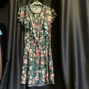 Parker green floral dress